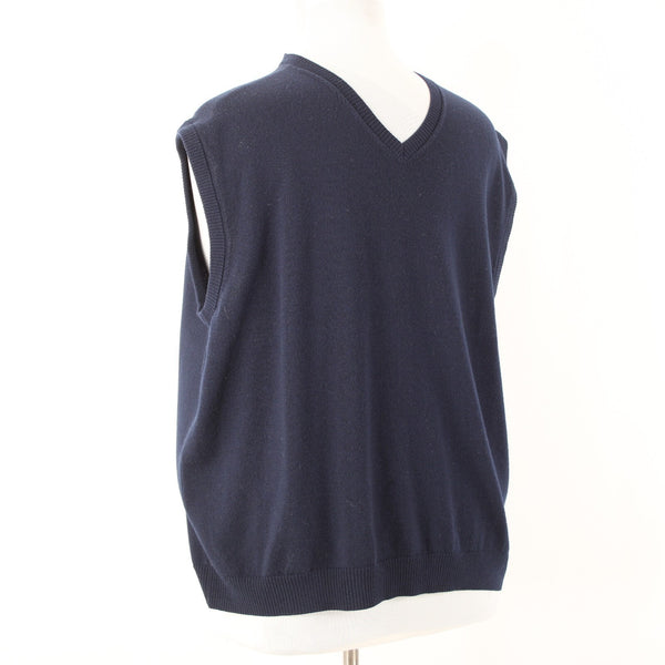 Pronto Uomo Sz 3X Navy Blue V Neck 100% Extra Fine Merino Wool Sweater Vest