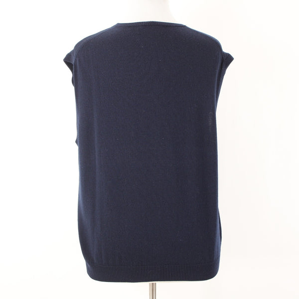 Pronto Uomo Sz 3X Navy Blue V Neck 100% Extra Fine Merino Wool Sweater Vest