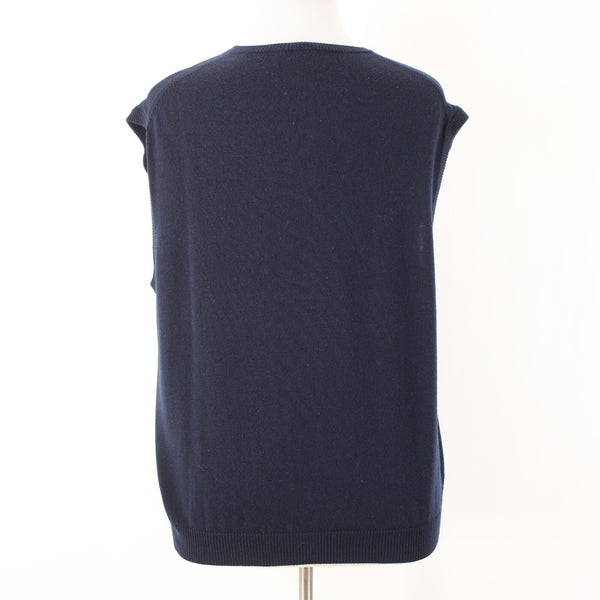 Pronto Uomo Sz 3X Navy Blue V Neck 100% Extra Fine Merino Wool Sweater Vest
