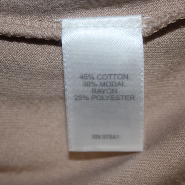 J Jill Sweater Sz M Tan Velour Long Sleeve Round Neck Cotton Modal Sweater