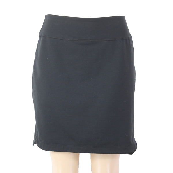 Columbia AW Skort Skirt Sz L Black Elastic Waist Pull On Poly Elastane AW Skort