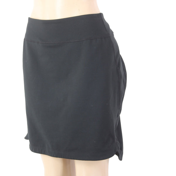 Columbia AW Skort Skirt Sz L Black Elastic Waist Pull On Poly Elastane AW Skort