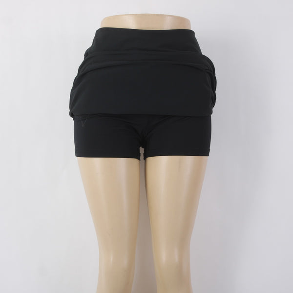 Columbia AW Skort Skirt Sz L Black Elastic Waist Pull On Poly Elastane AW Skort