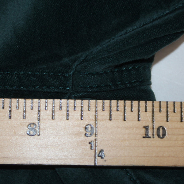 Talbots Pant Velveteen Sz 2 x 29  Green Straight Leg Pockets Cotton Elasterell
