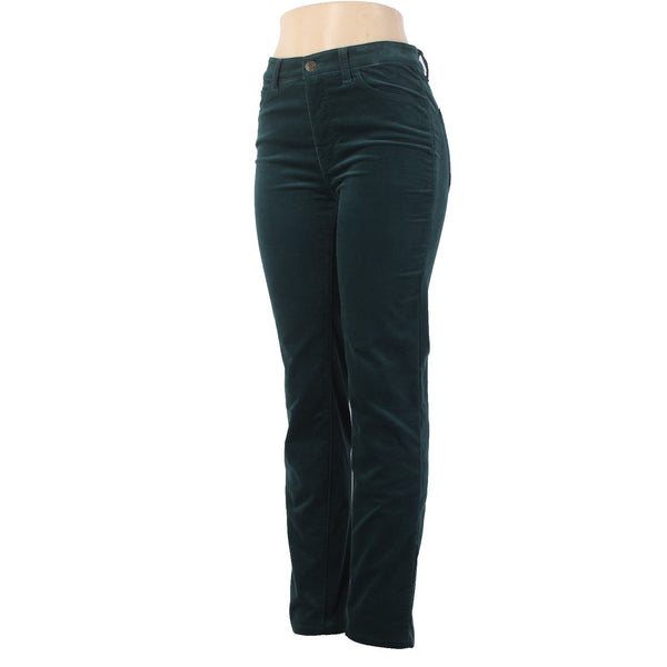 Talbots Pant Velveteen Sz 2 x 29  Green Straight Leg Pockets Cotton Elasterell
