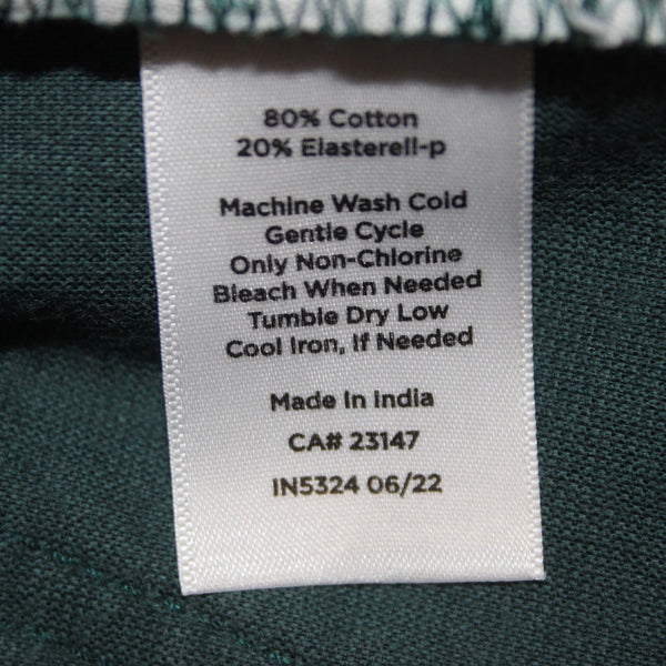 Talbots Pant Velveteen Sz 2 x 29  Green Straight Leg Pockets Cotton Elasterell