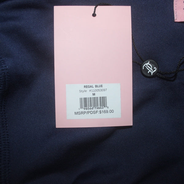 Juicy Couture Jacket NEW $169 Sz M Navy Blue Silver Velour Embroid Poly Spandex