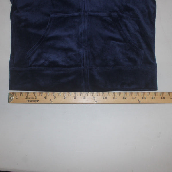 Juicy Couture Jacket NEW $169 Sz M Navy Blue Silver Velour Embroid Poly Spandex