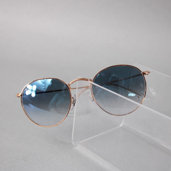 Ray Ban Sunglasses Round Metal RB 3447 9202/3F 50 21 145 2N Goldtone W/ Case