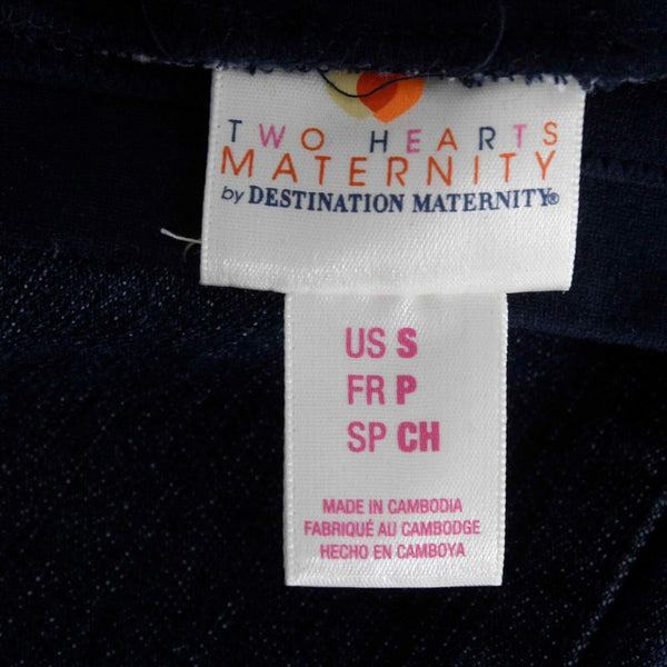 Two Hearts Maternity Sz S x 29.5 Blue Denim Stretch Slim Leg Cotton Blend Jean
