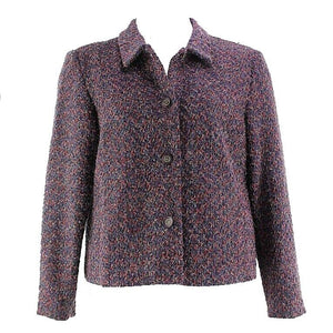 Requirements Sz 14 Purple Magenta Multi Poly Chenille Blend Lined Blazer
