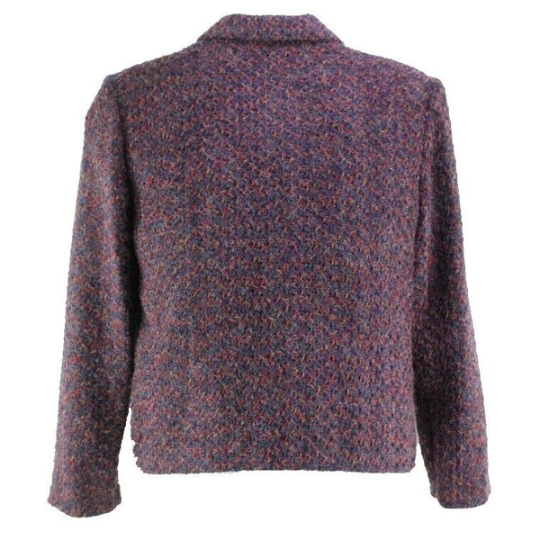 Requirements Sz 14 Purple Magenta Multi Poly Chenille Blend Lined Blazer