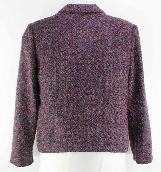 Requirements Sz 14 Purple Magenta Multi Poly Chenille Blend Lined Blazer