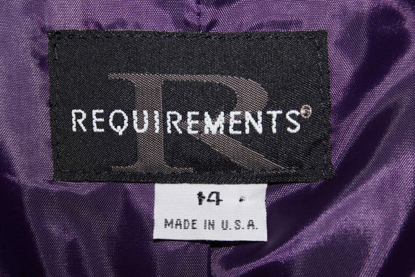 Requirements Sz 14 Purple Magenta Multi Poly Chenille Blend Lined Blazer