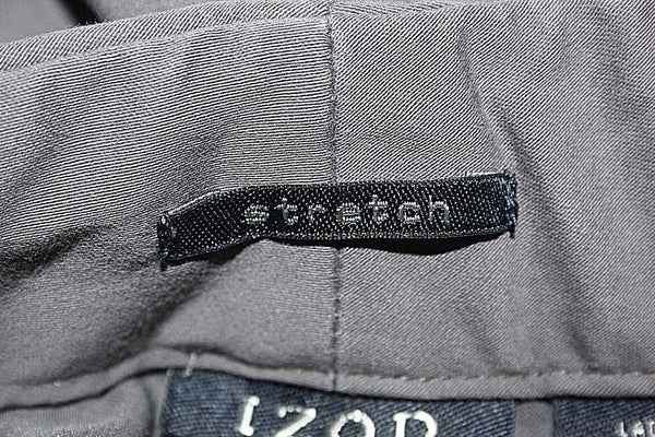 IZOD 6 x 29.5" Gray Lavender Cotton Nylon Spandex Side Stripe Trouser Pant