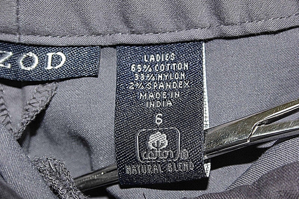 IZOD 6 x 29.5" Gray Lavender Cotton Nylon Spandex Side Stripe Trouser Pant