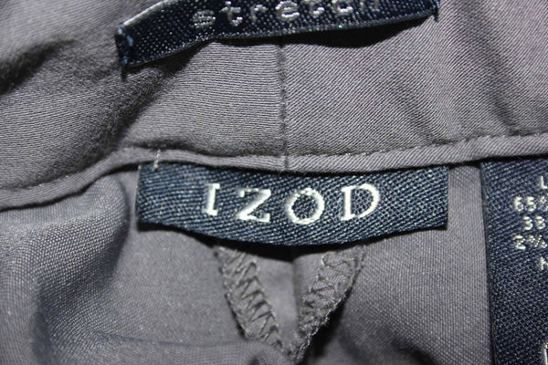 IZOD 6 x 29.5" Gray Lavender Cotton Nylon Spandex Side Stripe Trouser Pant