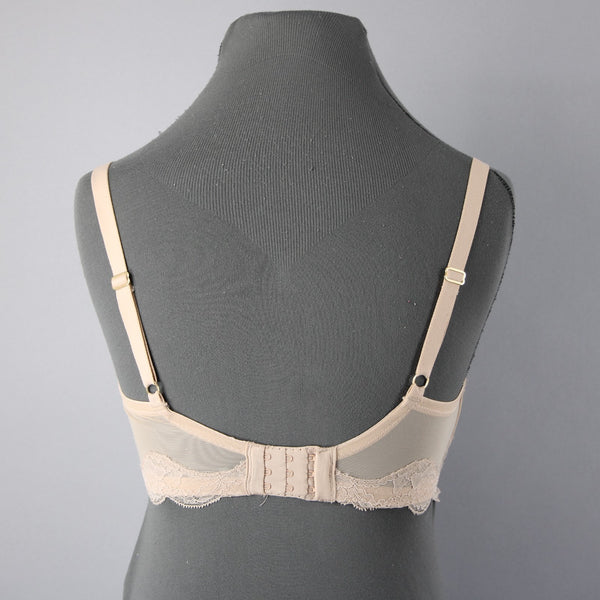 Natori Sz 32DDD Nude Mesh Overlay Lace Trim  Underwire Bra