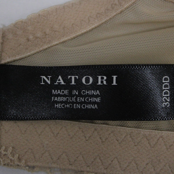 Natori Sz 32DDD Nude Mesh Overlay Lace Trim  Underwire Bra
