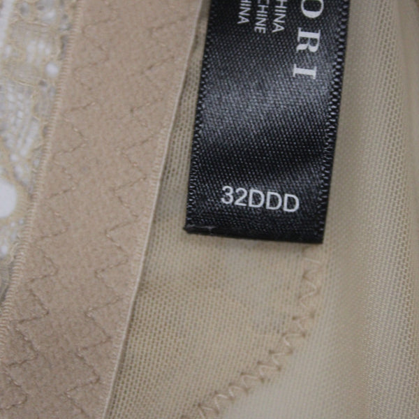 Natori Sz 32DDD Nude Mesh Overlay Lace Trim  Underwire Bra