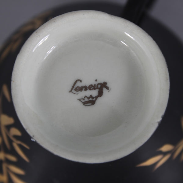 Loreiga Teacup With Saucer Black Gold Porcelain Teacup With Saucer