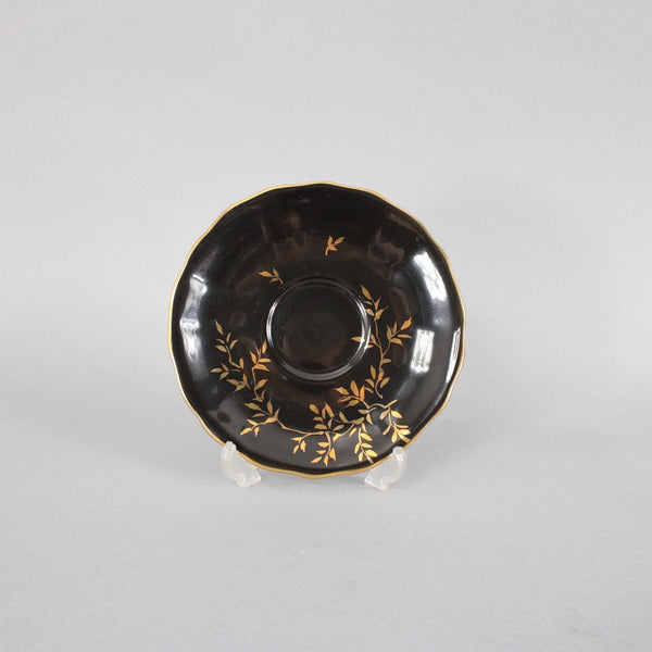 Loreiga Teacup With Saucer Black Gold Porcelain Teacup With Saucer