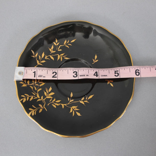 Loreiga Teacup With Saucer Black Gold Porcelain Teacup With Saucer