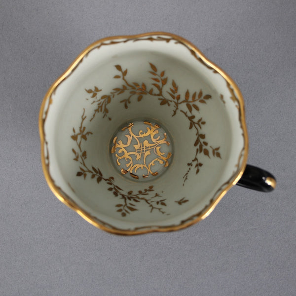 Loreiga Teacup With Saucer Black Gold Porcelain Teacup With Saucer