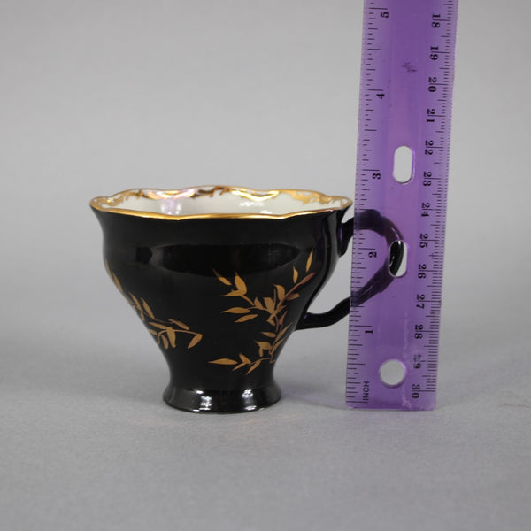 Loreiga Teacup With Saucer Black Gold Porcelain Teacup With Saucer