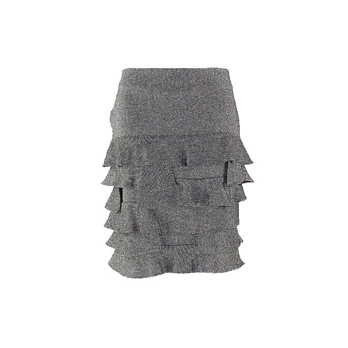 Talbots Sz 10P Black White Tweed Tiered Layered Wool Blend Lined Skirt