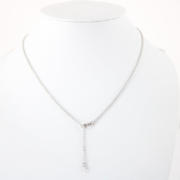 KIMBERLY NEW Silvertone Rhinestone Accent 14.5" w 4.5" Multi Ring Ext Necklace