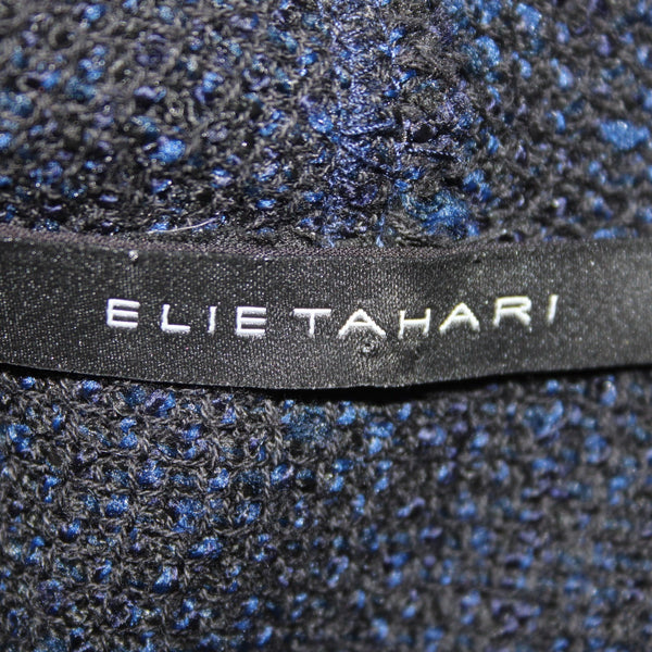 Elie Tahari Wrap Sweater Sz XS Navy Blue Black Draped Acrylic Poly Cotton Wrap