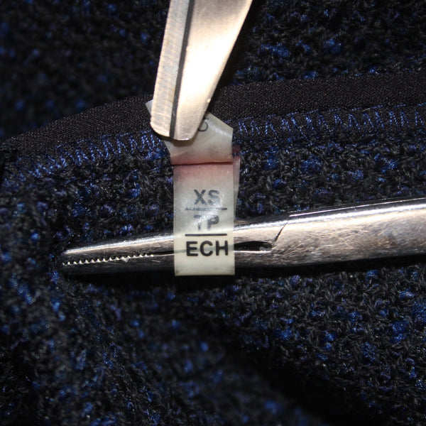 Elie Tahari Wrap Sweater Sz XS Navy Blue Black Draped Acrylic Poly Cotton Wrap