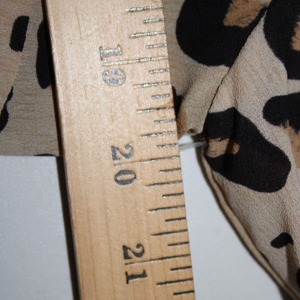 Badgley Mischka Belle Sz 14 Tan Black Animal Print Flared Lined 100% Poly Dress