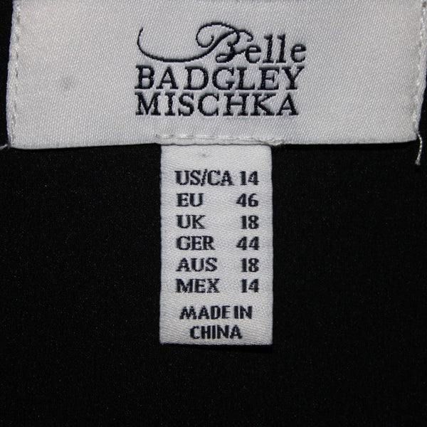 Badgley Mischka Belle Sz 14 Tan Black Animal Print Flared Lined 100% Poly Dress