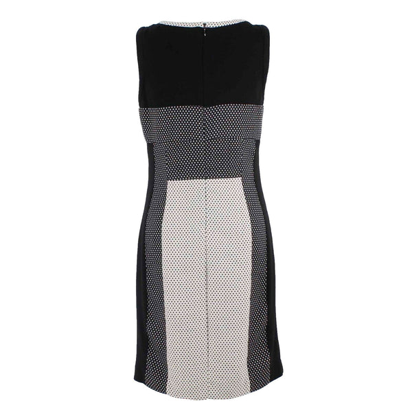 Yoana Baraschi Sz 8 Black Cream Polka Dot Sleeveless Lined Rayon Polyester Dress