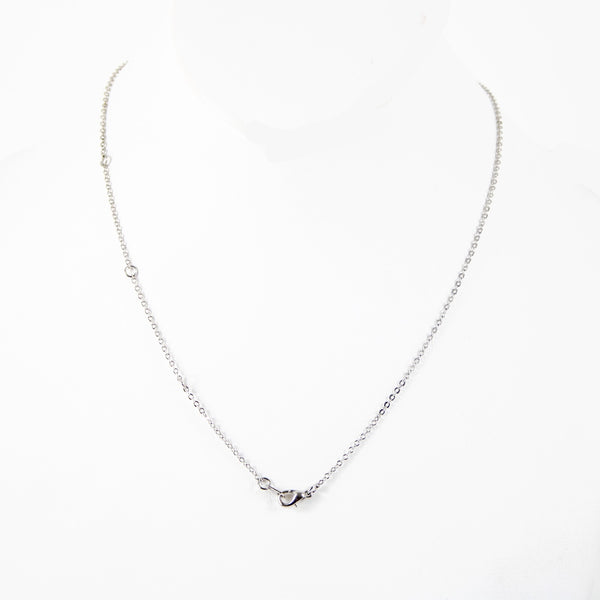 MEAGAN Name Silvertone Rhinestone 14.5" w 4.5" Multi Ring Ext Necklace 1