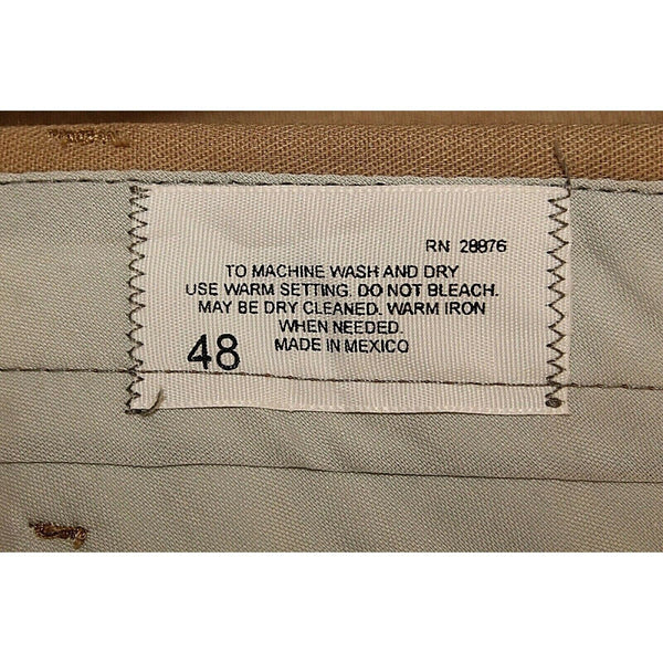 Edwards NEW Sz 48 x 35 Tan Polyester Cotton Woven Raw Hem Trouser Pant
