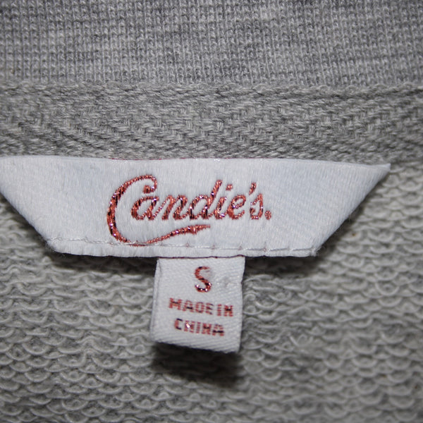Candies NEW $48 Sz S Grey Heather Bell Sleeve Sweatshirt Cotton Poly Sweater