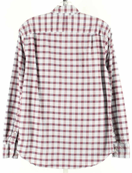 J Crew Sz S Lt Blue Gray Red Plaid Button Down Classic 100% Cotton Shirt