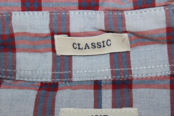 J Crew Sz S Lt Blue Gray Red Plaid Button Down Classic 100% Cotton Shirt