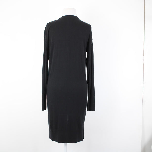 Halogen NEW $79 Sz S Black Pockets Midi Viscose Nylon Polyester Wrap Sweater