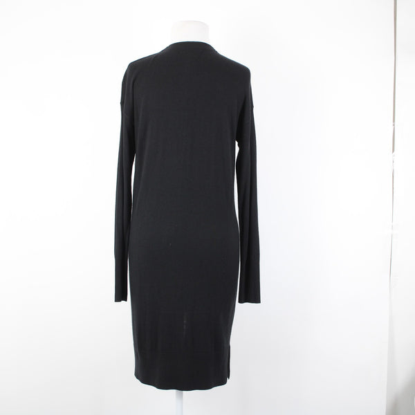 Halogen NEW $79 Sz S Black Pockets Midi Viscose Nylon Polyester Wrap Sweater