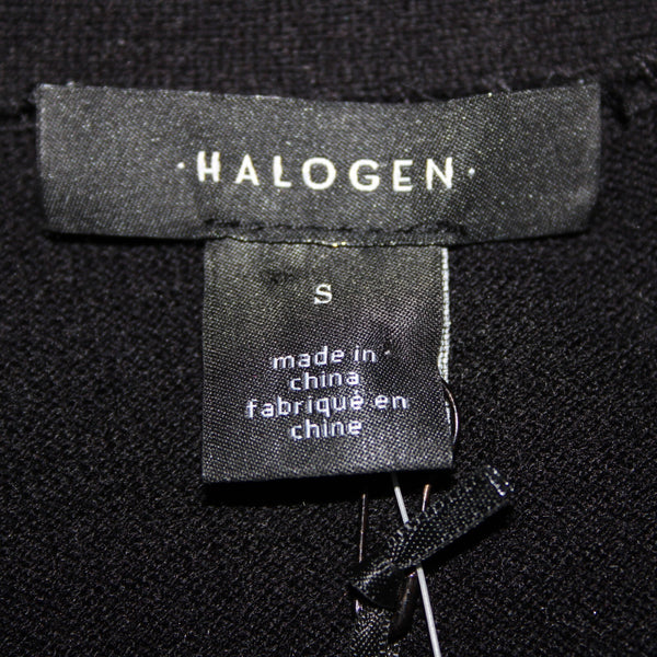 Halogen NEW $79 Sz S Black Pockets Midi Viscose Nylon Polyester Wrap Sweater