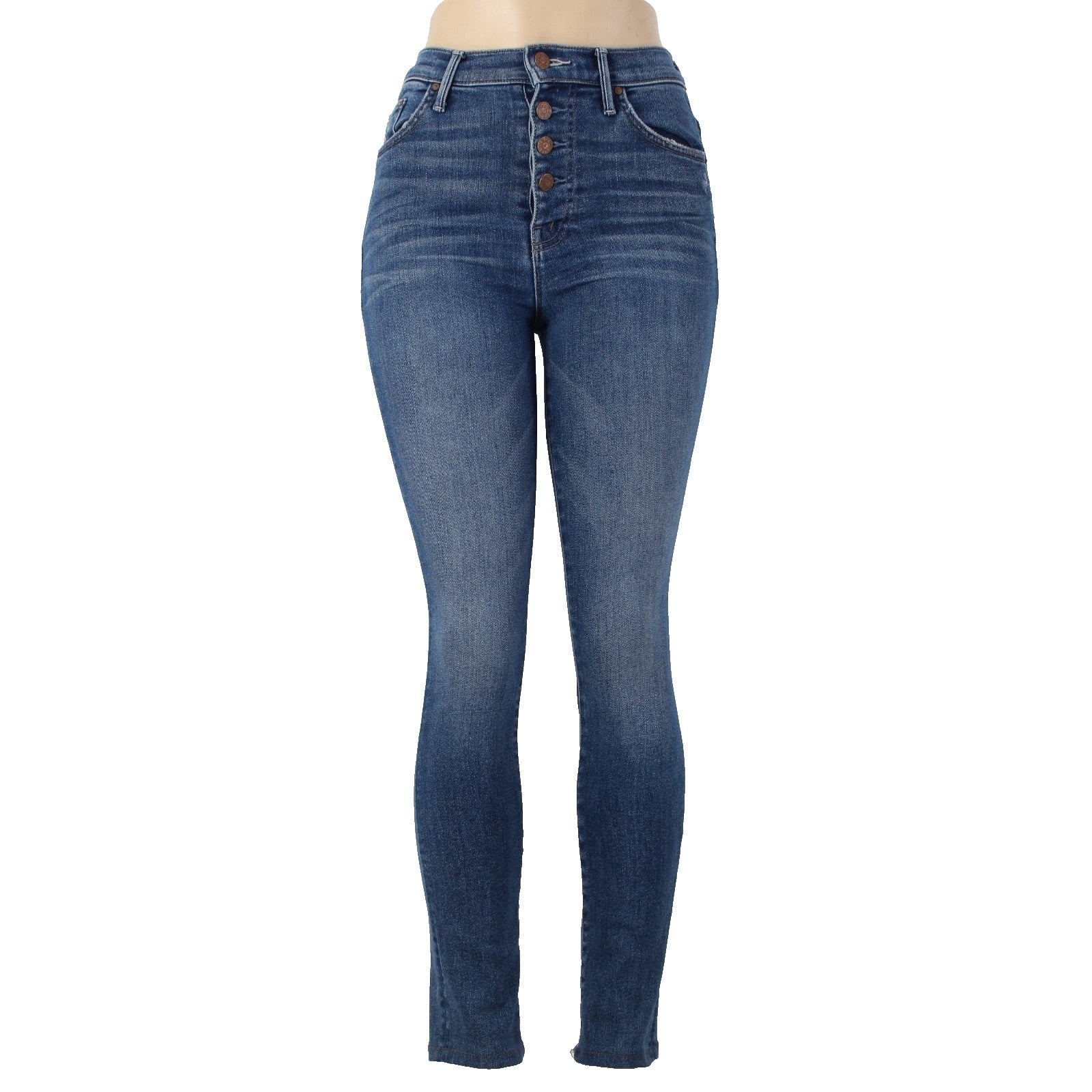 Mother Jeans Pixie Swooner Skimp Sz 25 x 29 Blue Denim Cotton Lyocell Jeans