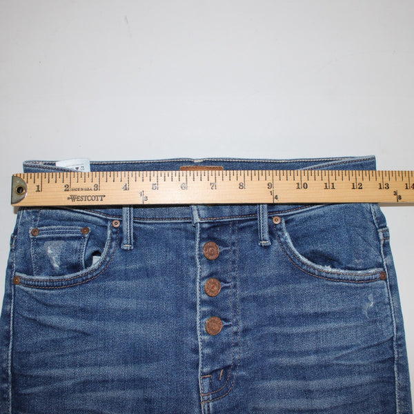 Mother Jeans Pixie Swooner Skimp Sz 25 x 29 Blue Denim Cotton Lyocell Jeans