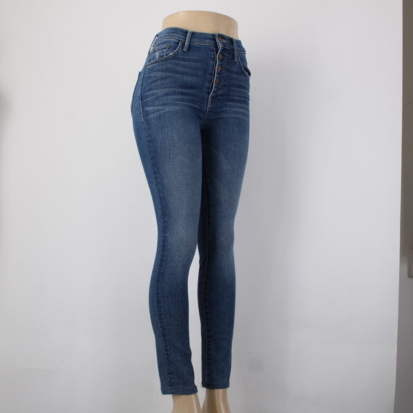 Mother Jeans Pixie Swooner Skimp Sz 25 x 29 Blue Denim Cotton Lyocell Jeans