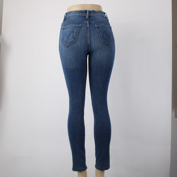 Mother Jeans Pixie Swooner Skimp Sz 25 x 29 Blue Denim Cotton Lyocell Jeans
