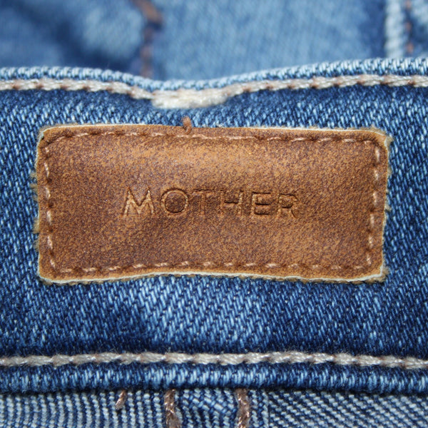 Mother Jeans Pixie Swooner Skimp Sz 25 x 29 Blue Denim Cotton Lyocell Jeans