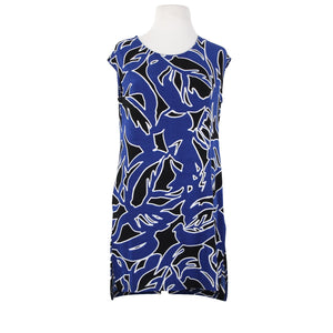 Chicos Traveler NEW $40 Sz 0 Seafaring Blue Black Hi Lo Acetate Spndx Tunic Top